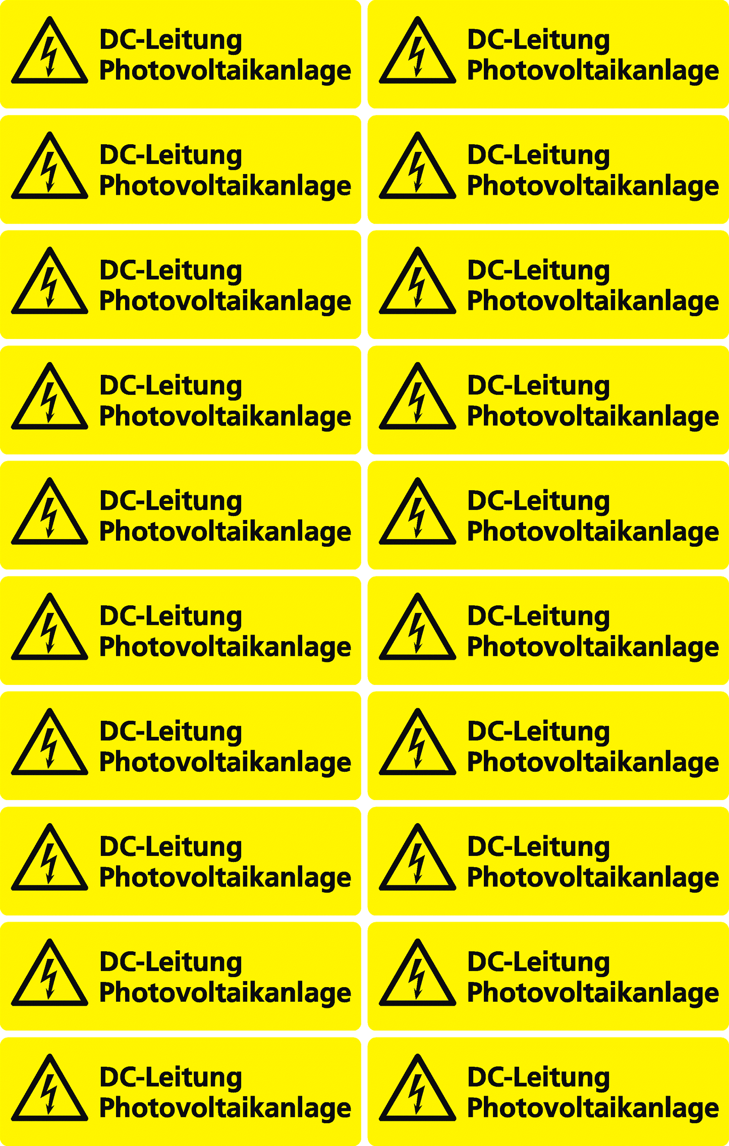 DC-Leitung Photovoltaikanlage