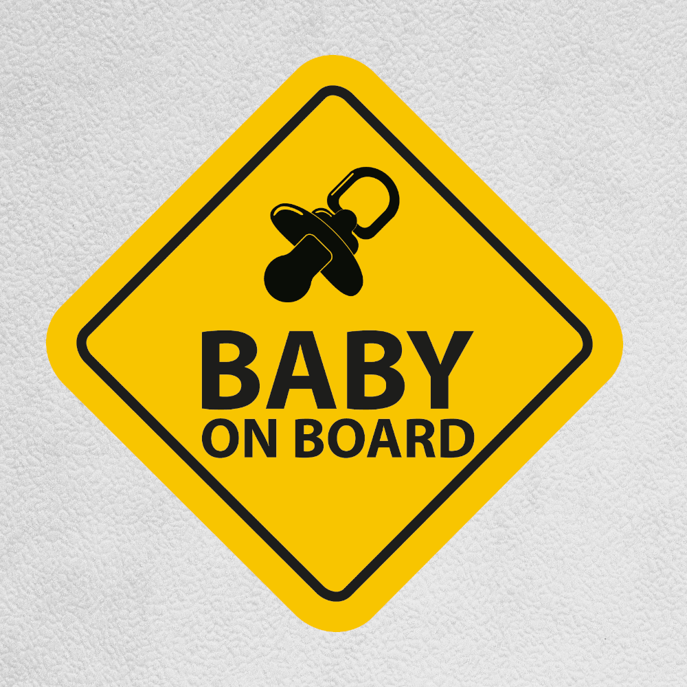 Baby-On-Board-Schild für Auto - Ideale Aufkleber - 1 Packung, 10 x10cm - Hellgelb